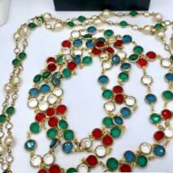 Faceted Deep Red Garnet Quartz Vintage gold backing & hardware necklace! - Picture 10 of 10